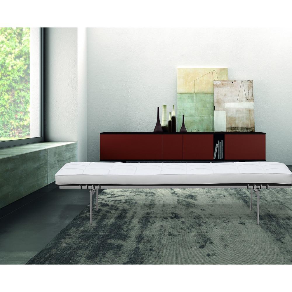 Fine Mod Imports Pika 3 Seater Bench In Genuine Leather
