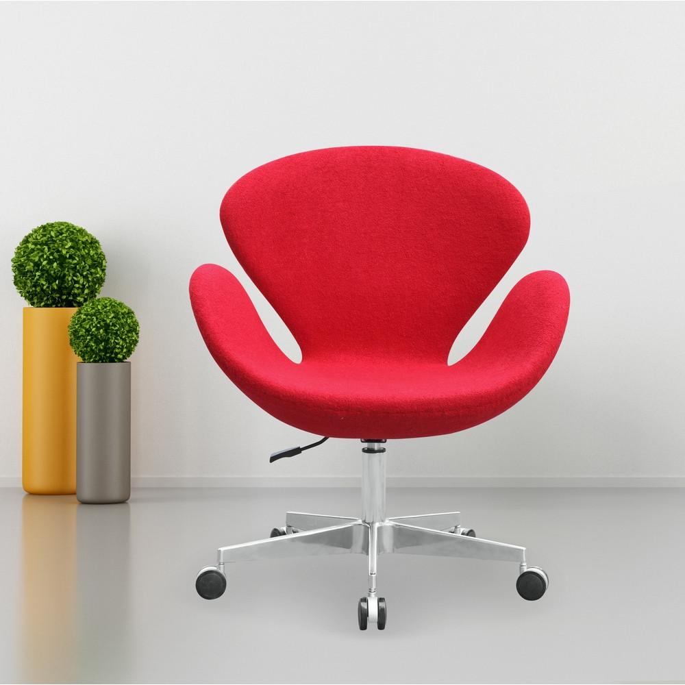 Fine Mod Imports Swan Chair Fabric with Casters