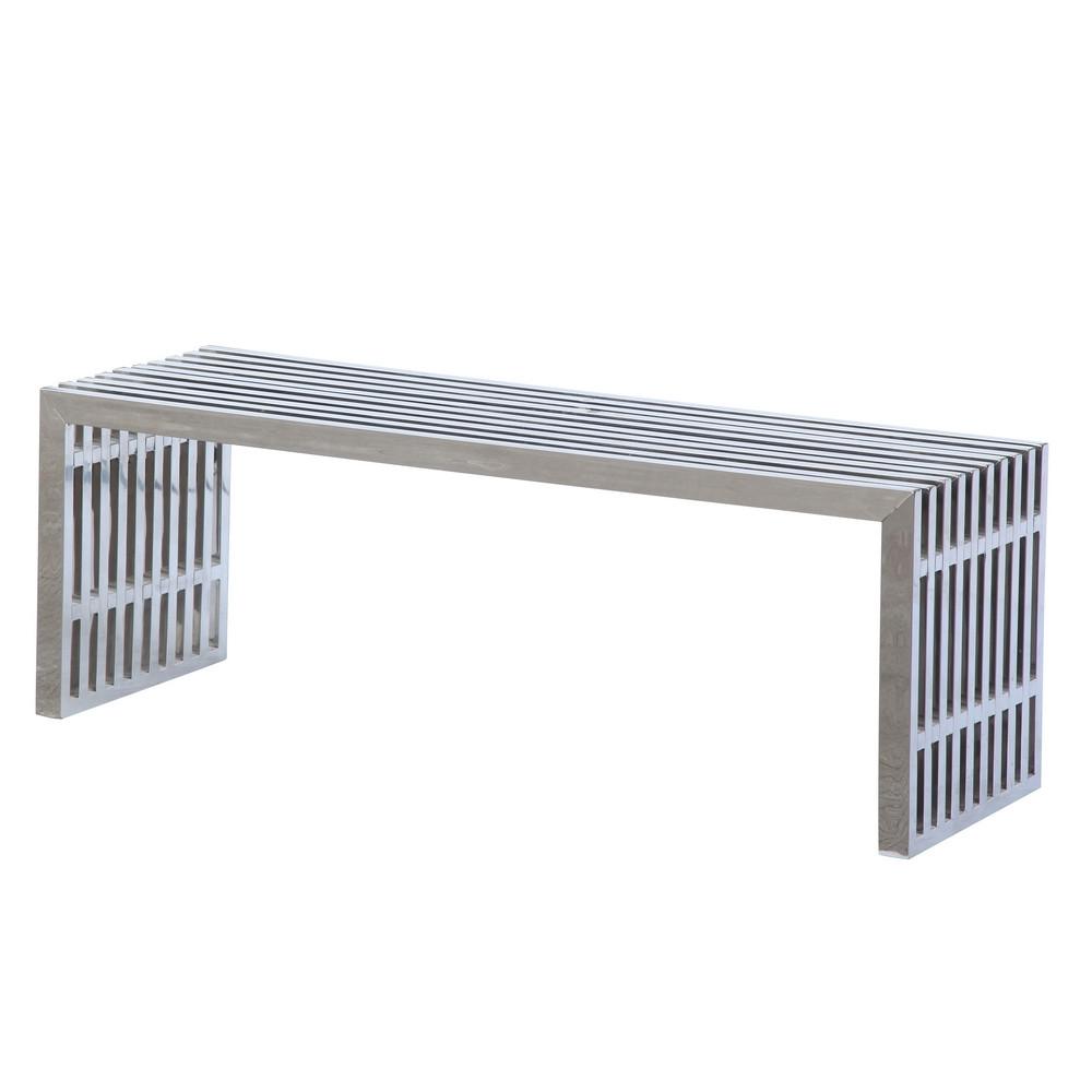 Fine Mod Imports Zeta Stainless Steel Bench Long