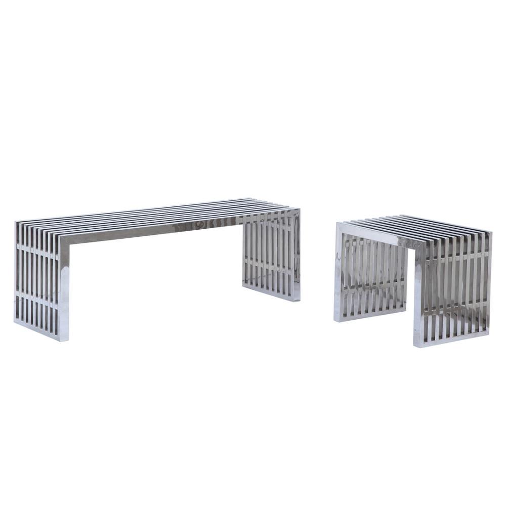 Fine Mod Imports Zeta Stainless Steel Bench Long