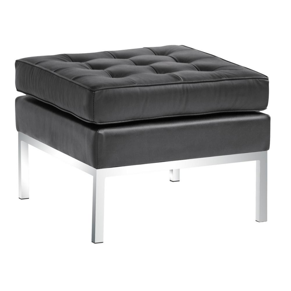 Fine Mod Imports Button Ottoman in Leather