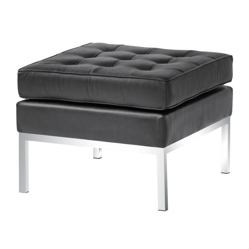 Fine Mod Imports Button Ottoman in Leather