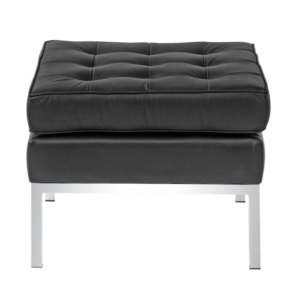 Fine Mod Imports Button Ottoman in Leather