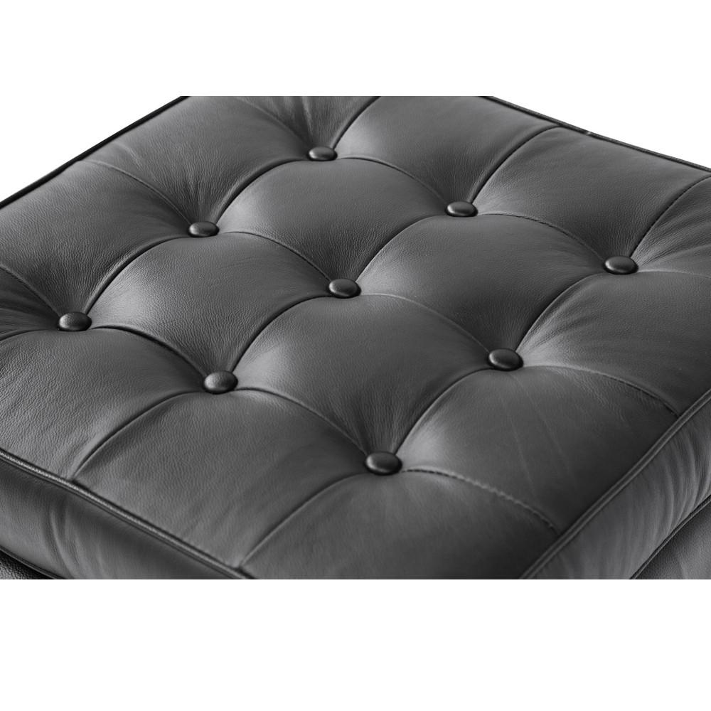 Fine Mod Imports Button Ottoman in Leather