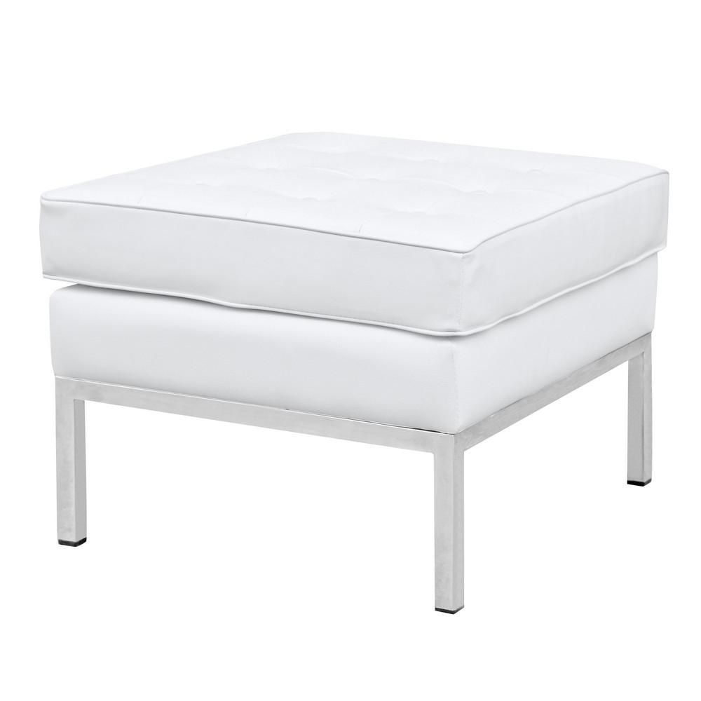 Fine Mod Imports Button Ottoman in Leather