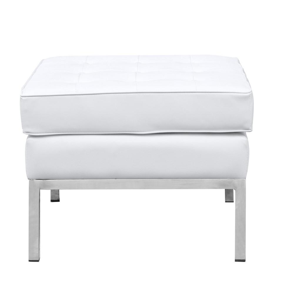 Fine Mod Imports Button Ottoman in Leather