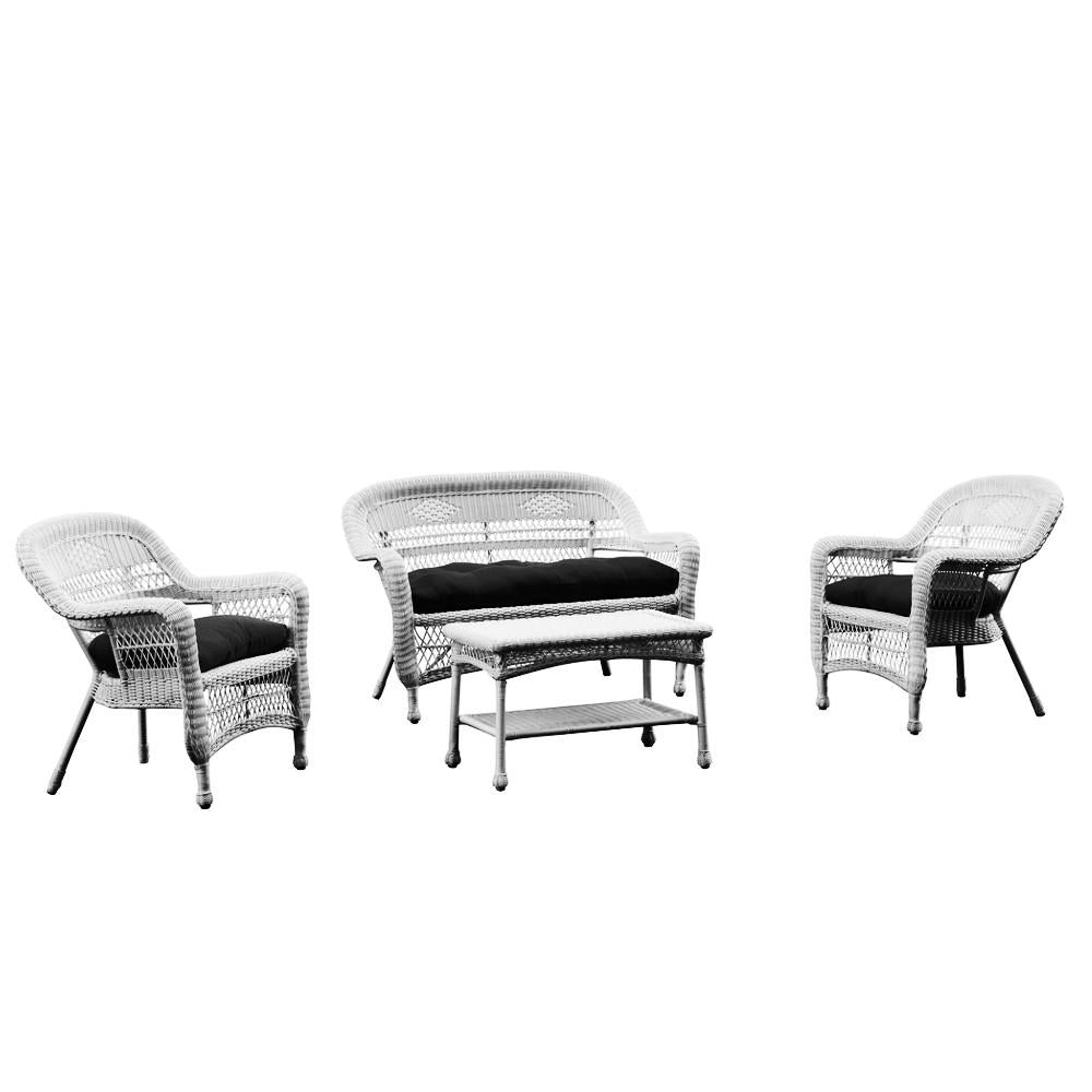 Fine Mod Imports Portside White 4pc Outdoor Set