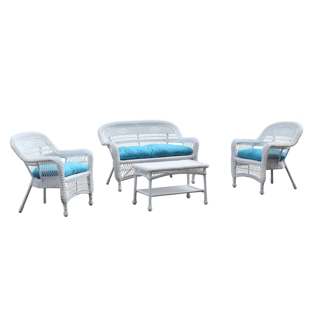 Fine Mod Imports Portside White 4pc Outdoor Set