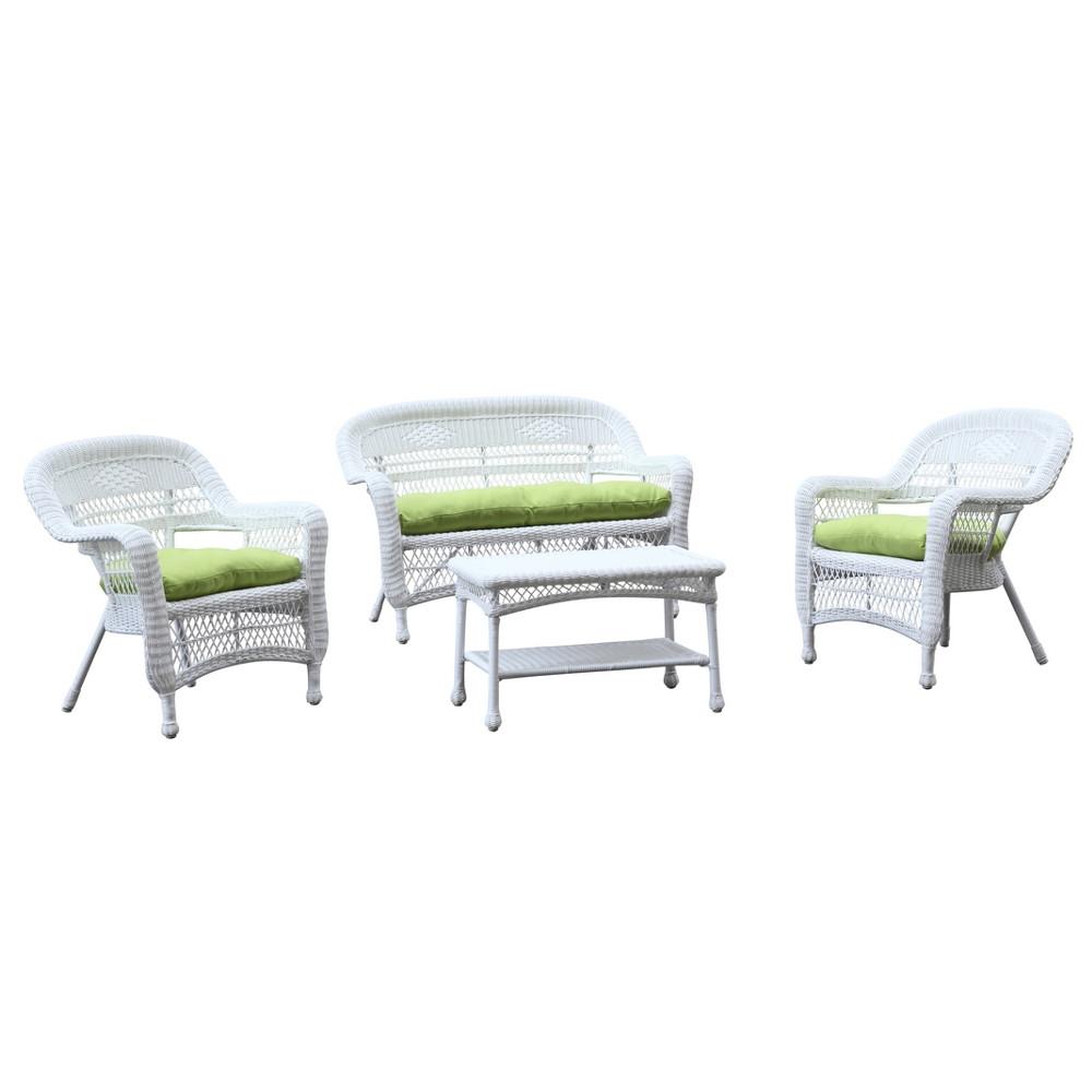 Fine Mod Imports Portside White 4pc Outdoor Set