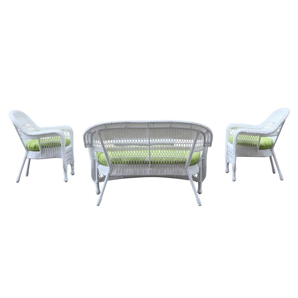 Fine Mod Imports Portside White 4pc Outdoor Set