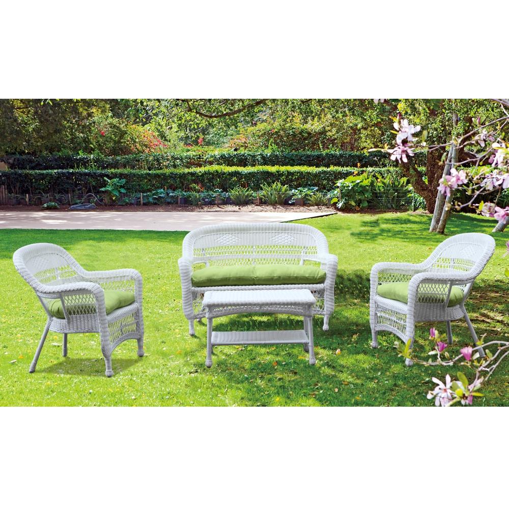 Fine Mod Imports Portside White 4pc Outdoor Set