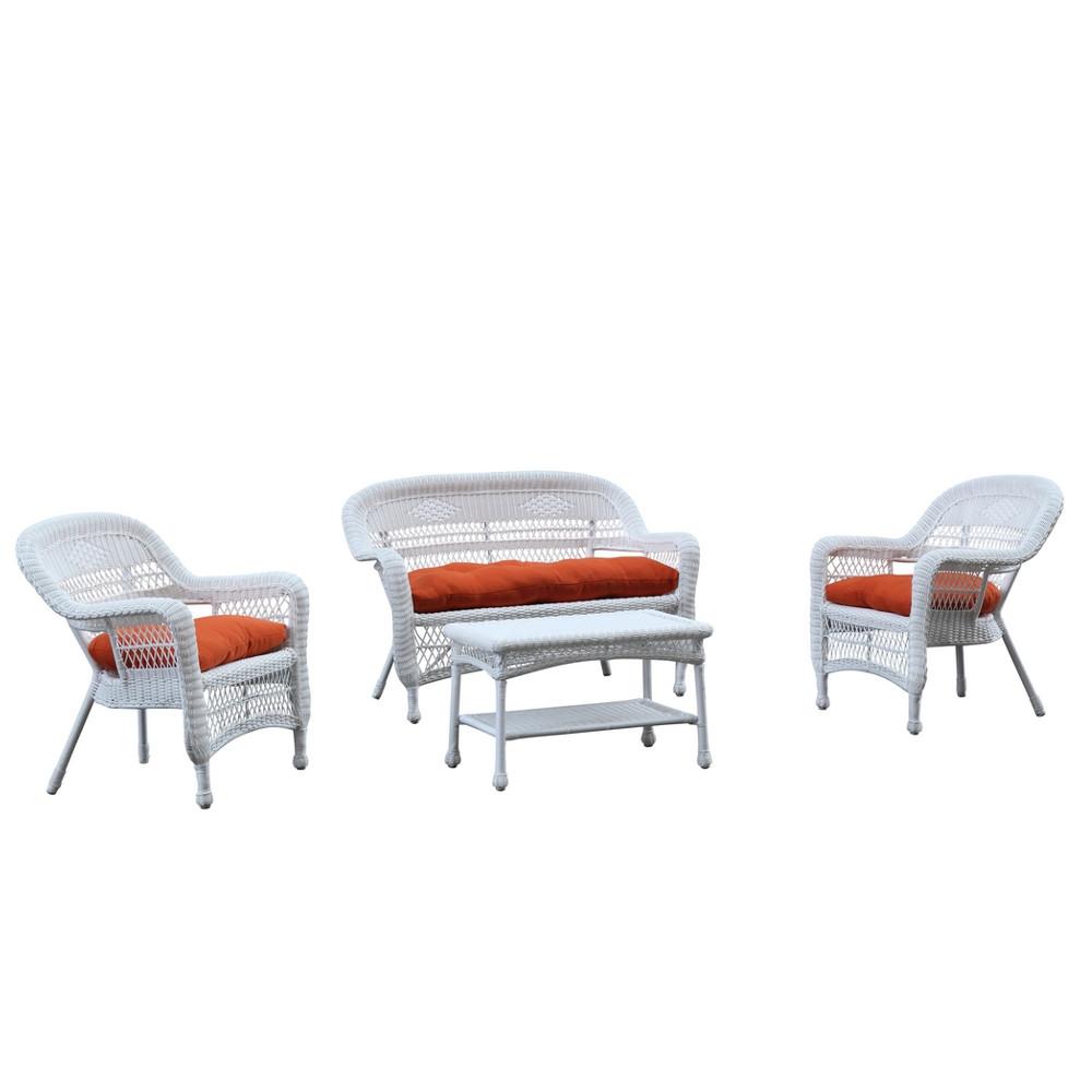 Fine Mod Imports Portside White 4pc Outdoor Set