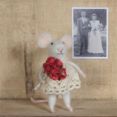 HomArt Felt Mouse Ornament - Set Of 6