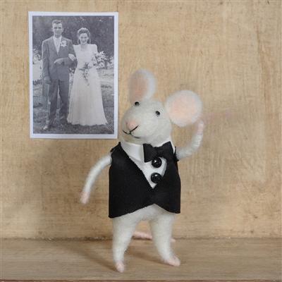 HomArt Felt Mouse Ornament - Set Of 6