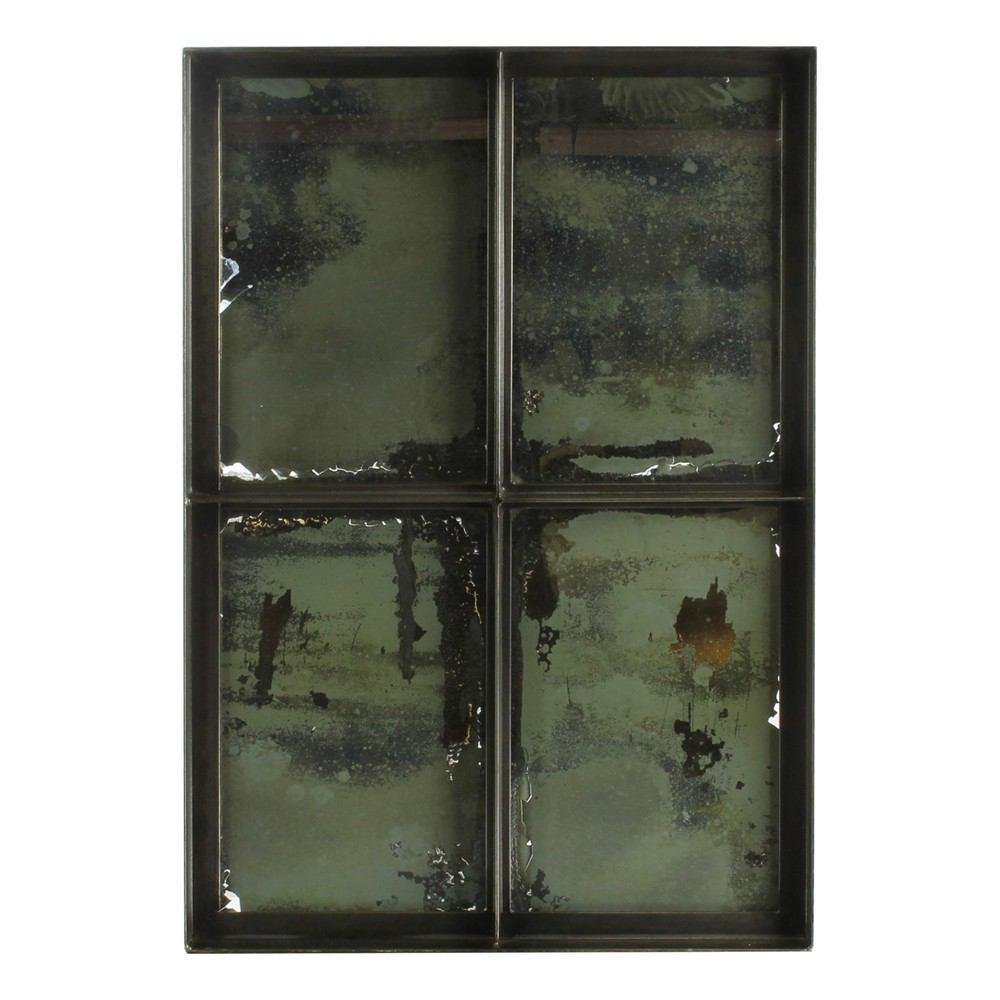 HomArt Carrefour Iron Mirror - Antique Nickel - 4 Panes
