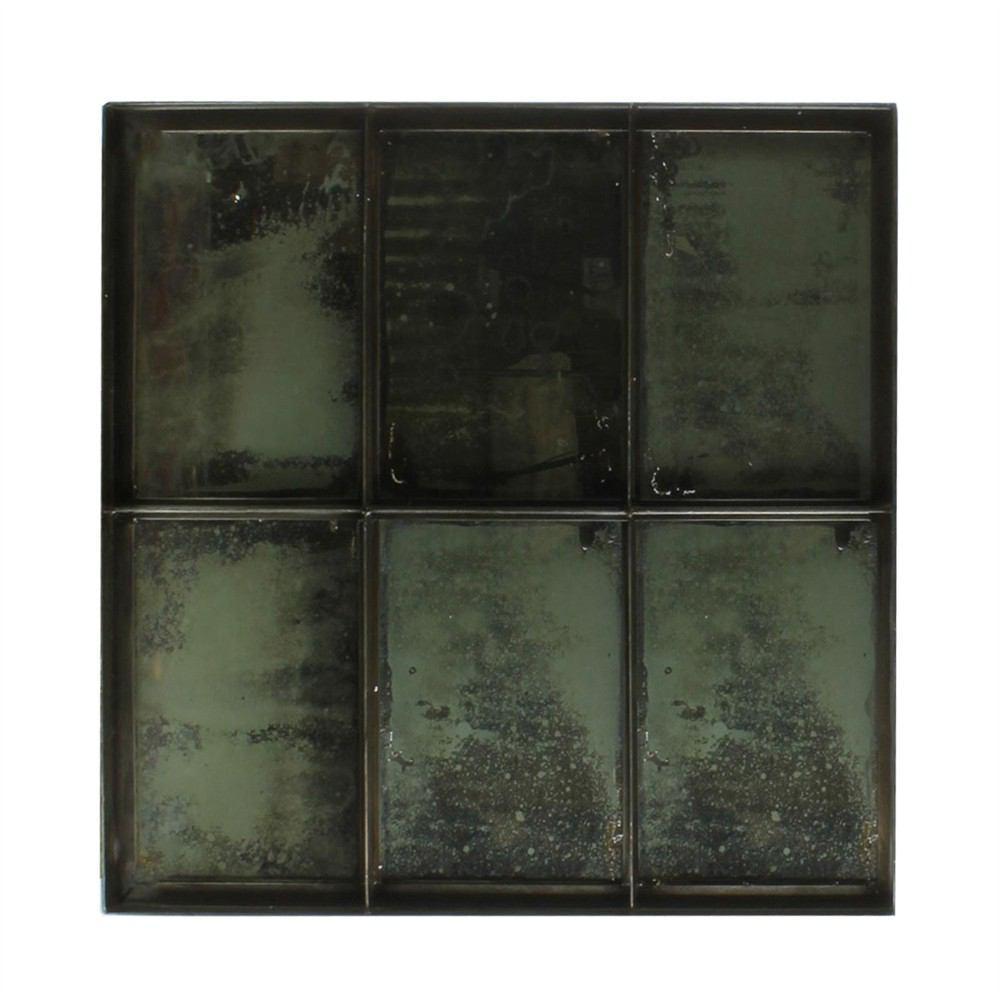 HomArt Carrefour Iron Mirror - Antique Nickel - 6 Panes