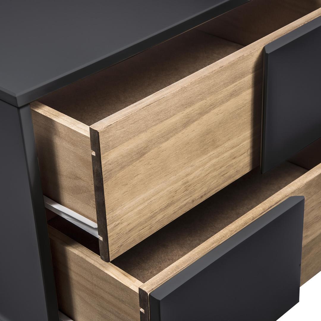 Manhattan Comfort Mid- Century Rustic Modern Livonia 2-Drawer Nightstand