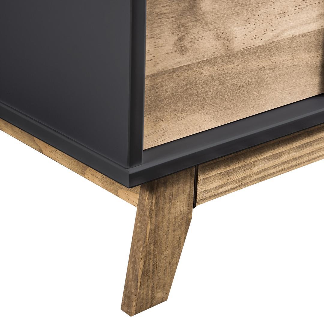 Manhattan Comfort Mid- Century Rustic Modern Livonia 2-Drawer Nightstand