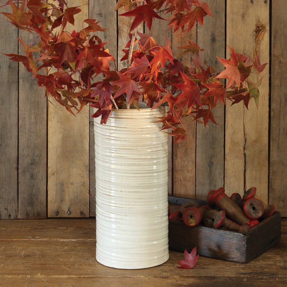 HomArt Grand Bower Ceramic Cylinder Vase - Fancy White - Feature Image
