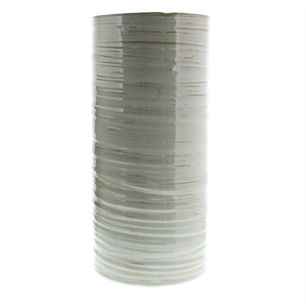 HomArt Grand Bower Ceramic Cylinder Vase - Fancy White