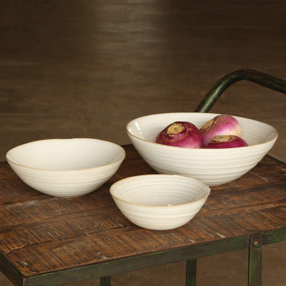 HomArt Summerland Ceramic Dish - Large - Fancy White