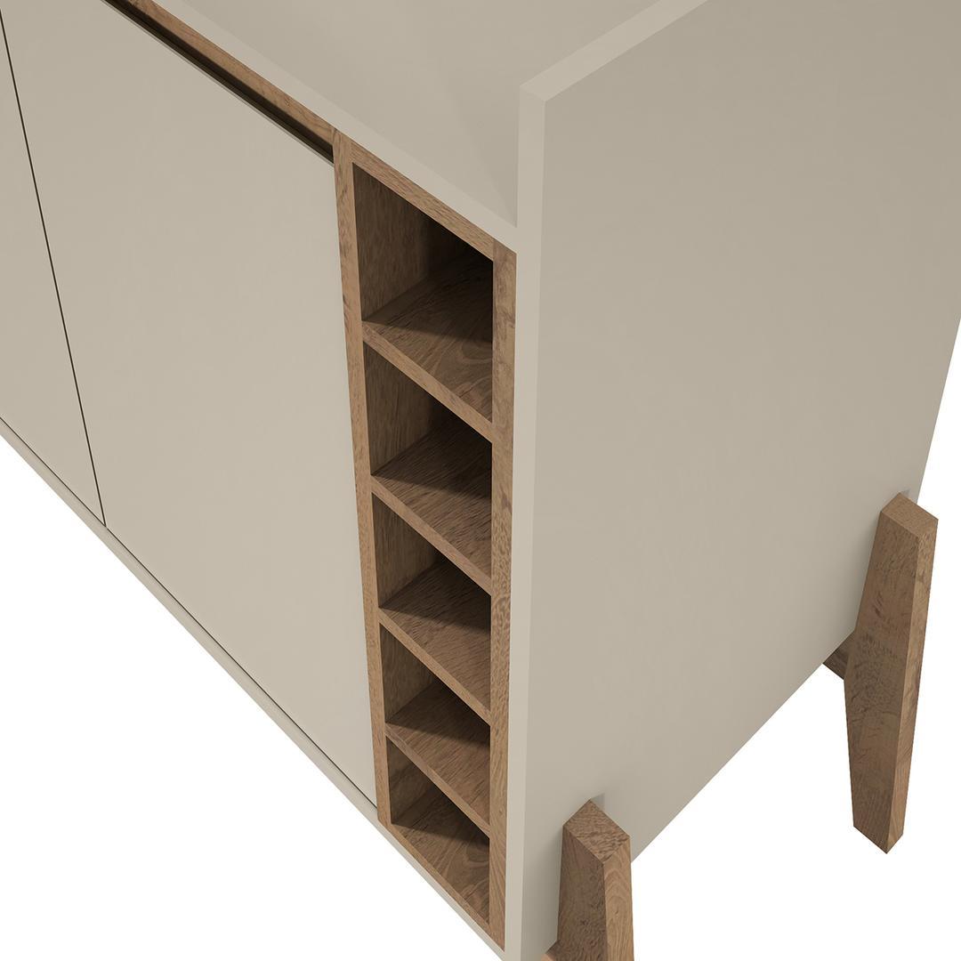 Manhattan Comfort Essence 5-Bottle Wine Buffet Stand