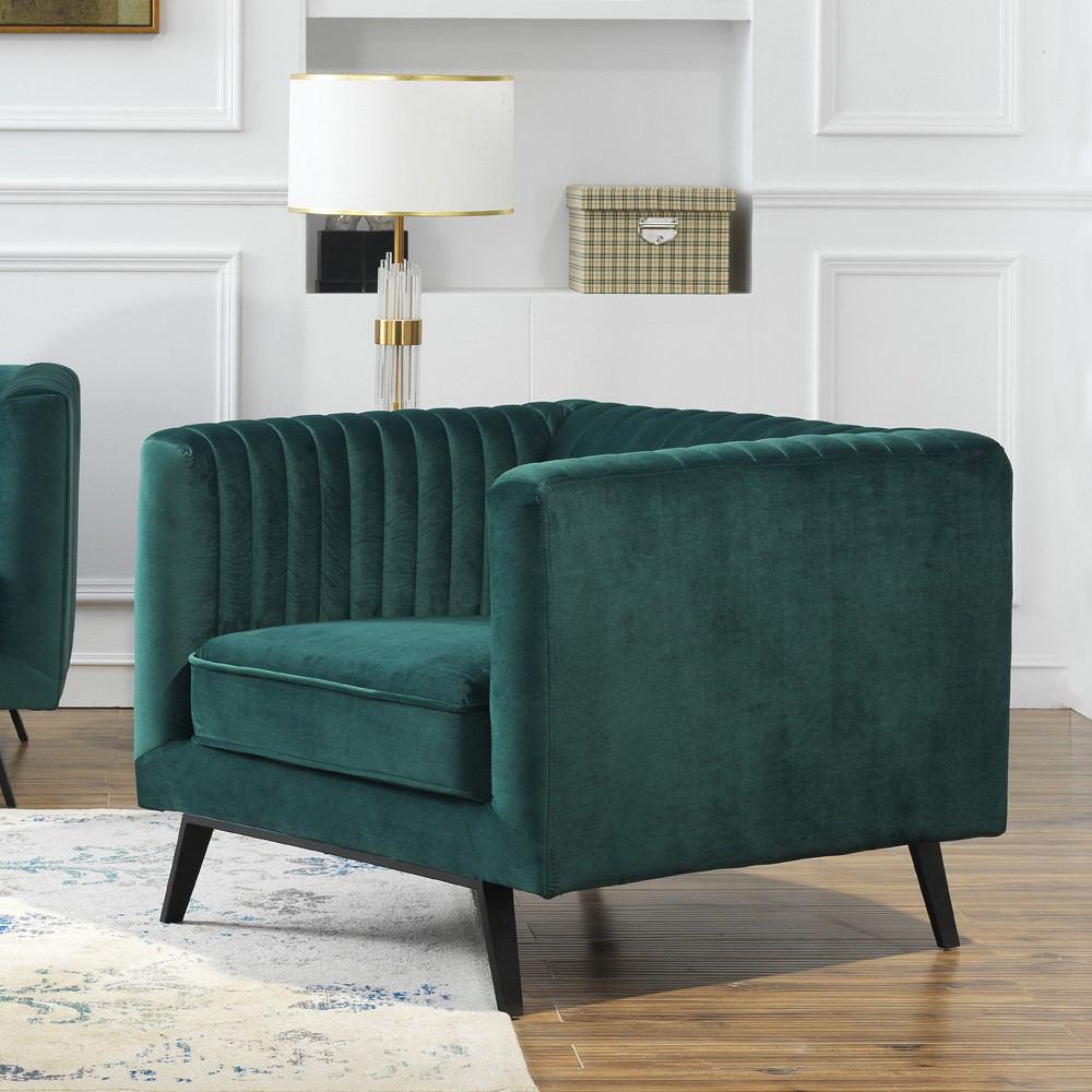Manhattan Comfort Vandam 1-Seat Velvet Armchair