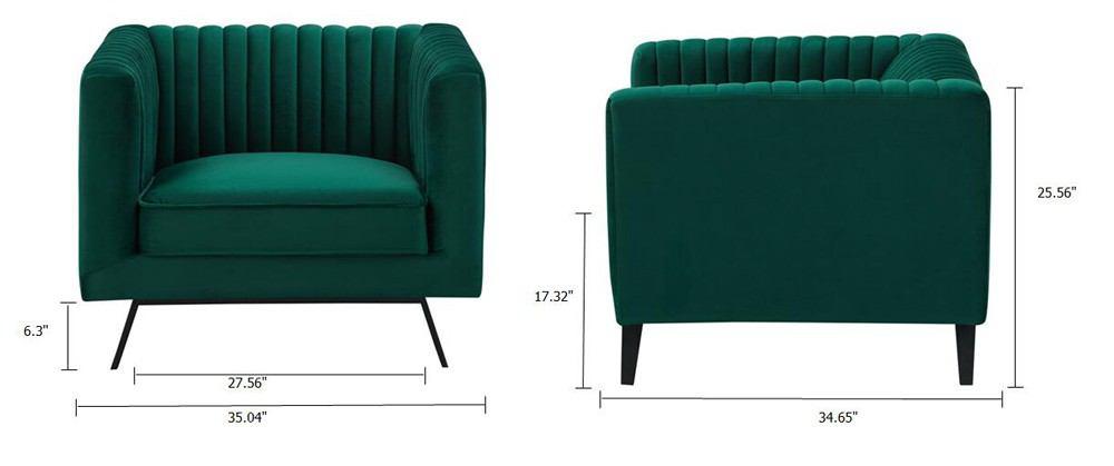 Manhattan Comfort Vandam 1-Seat Velvet Armchair