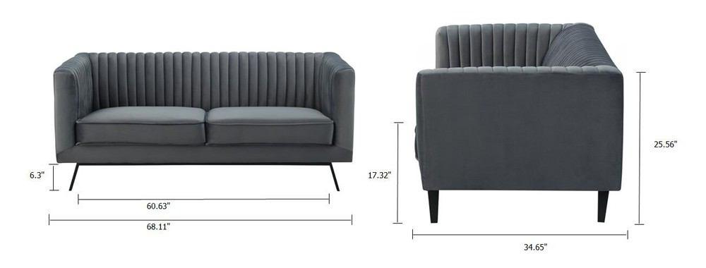 Manhattan Comfort Vandam 2-Seat Velvet Loveseat