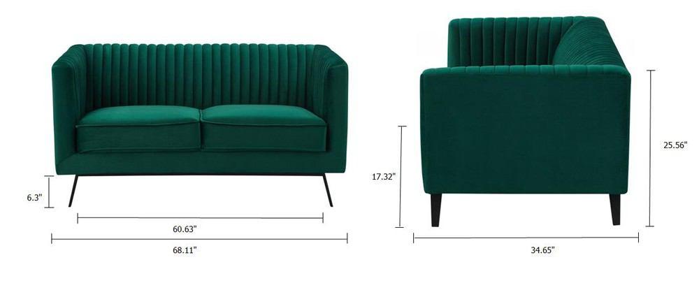Manhattan Comfort Vandam 2-Seat Velvet Loveseat
