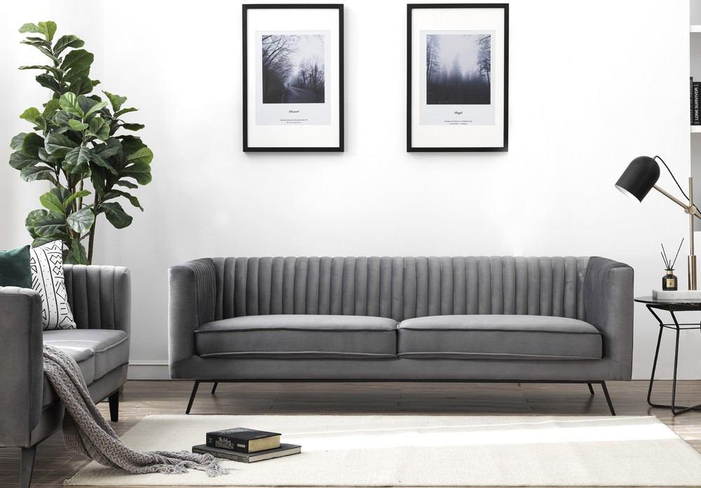 Manhattan Comfort Vandam 3-Seat Velvet Sofa