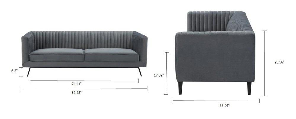 Manhattan Comfort Vandam 3-Seat Velvet Sofa