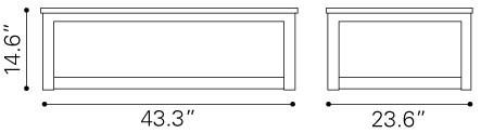 Zuo Civic Center Rectangular Coffee Table