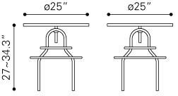 Zuo Twin Peaks Counter Table