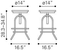 Zuo Twin Peaks Barstool