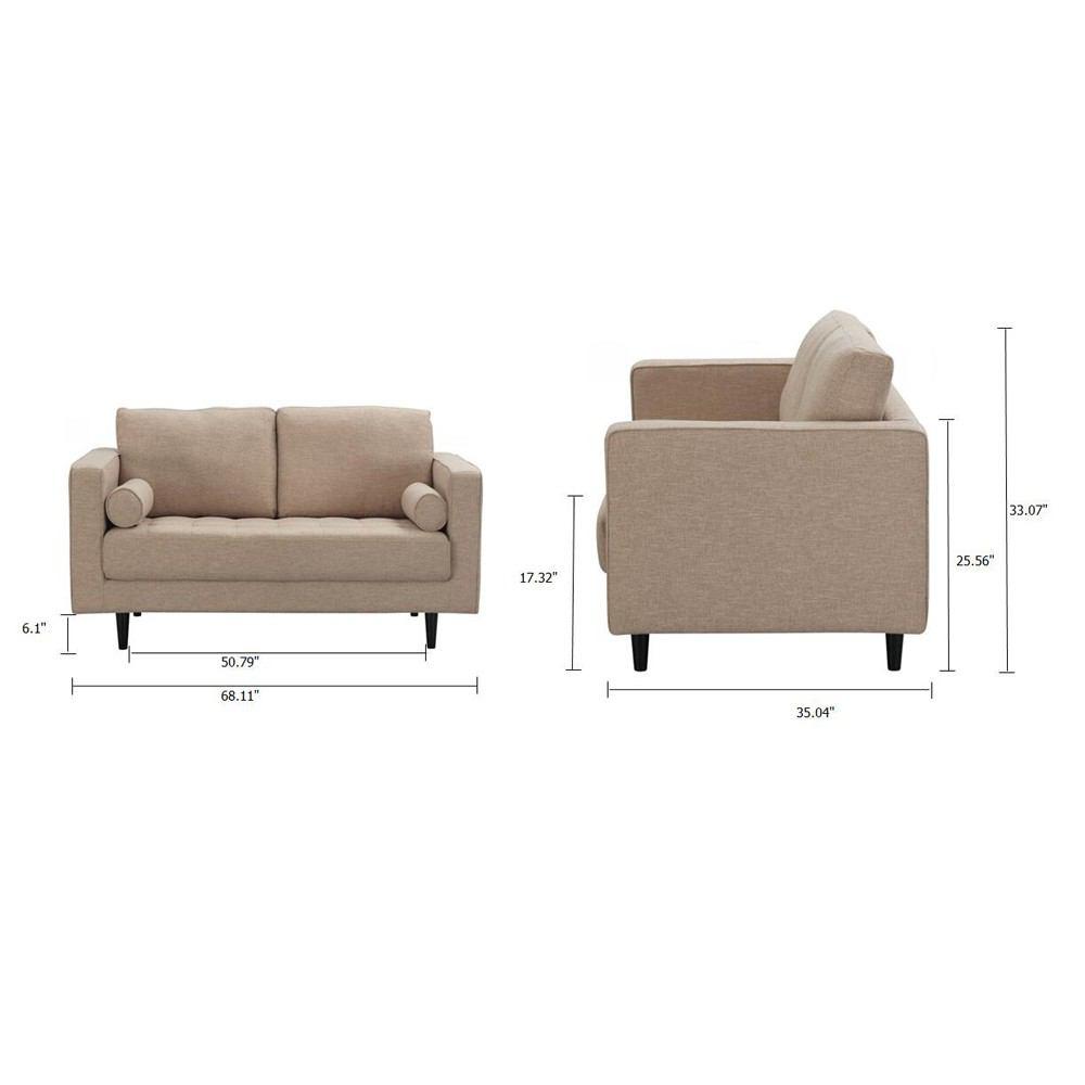Manhattan Comfort Arthur 2-Seat Tweed Loveseat