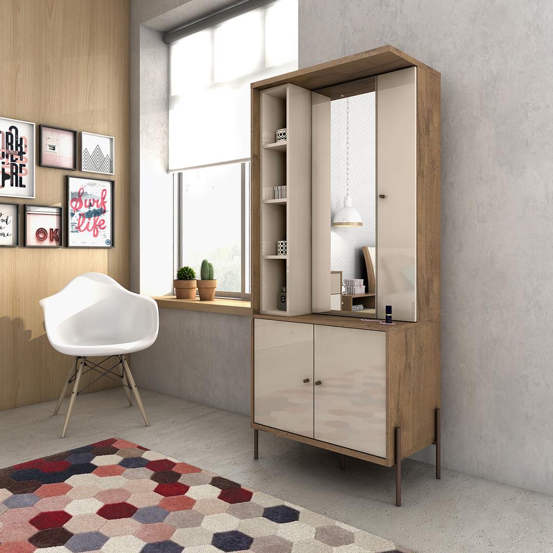 Manhattan Comfort Joy Vanity Jewelry Armoire with Mirror