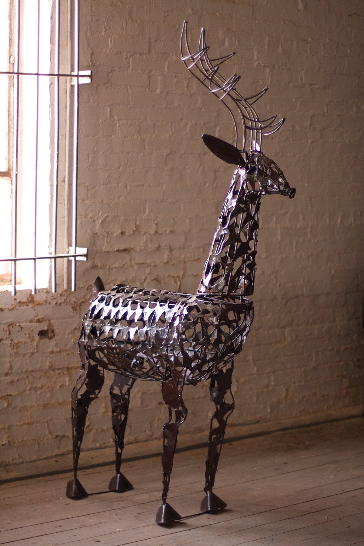 Kalalou Scrap Iron Deer Sculpture