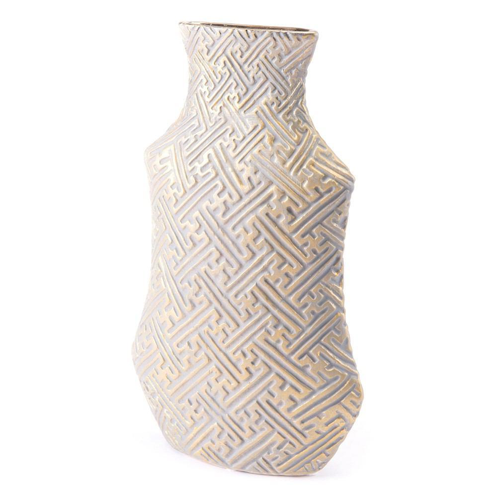 Zuo Arcadia Medium Vase Gray & Gold