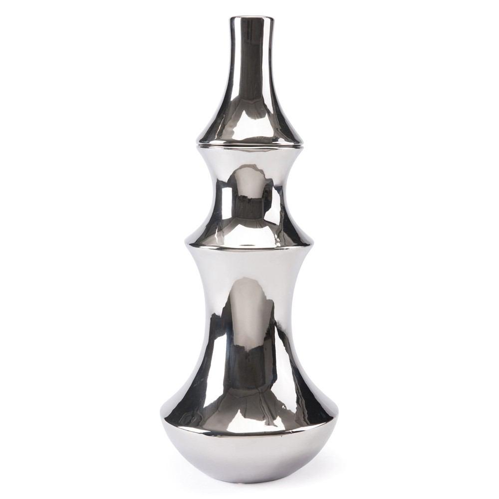 Zuo Pyramid Large Vase Silver