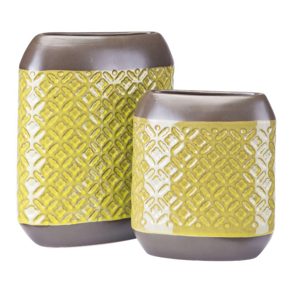 Zuo Square Planter Large Olive Green