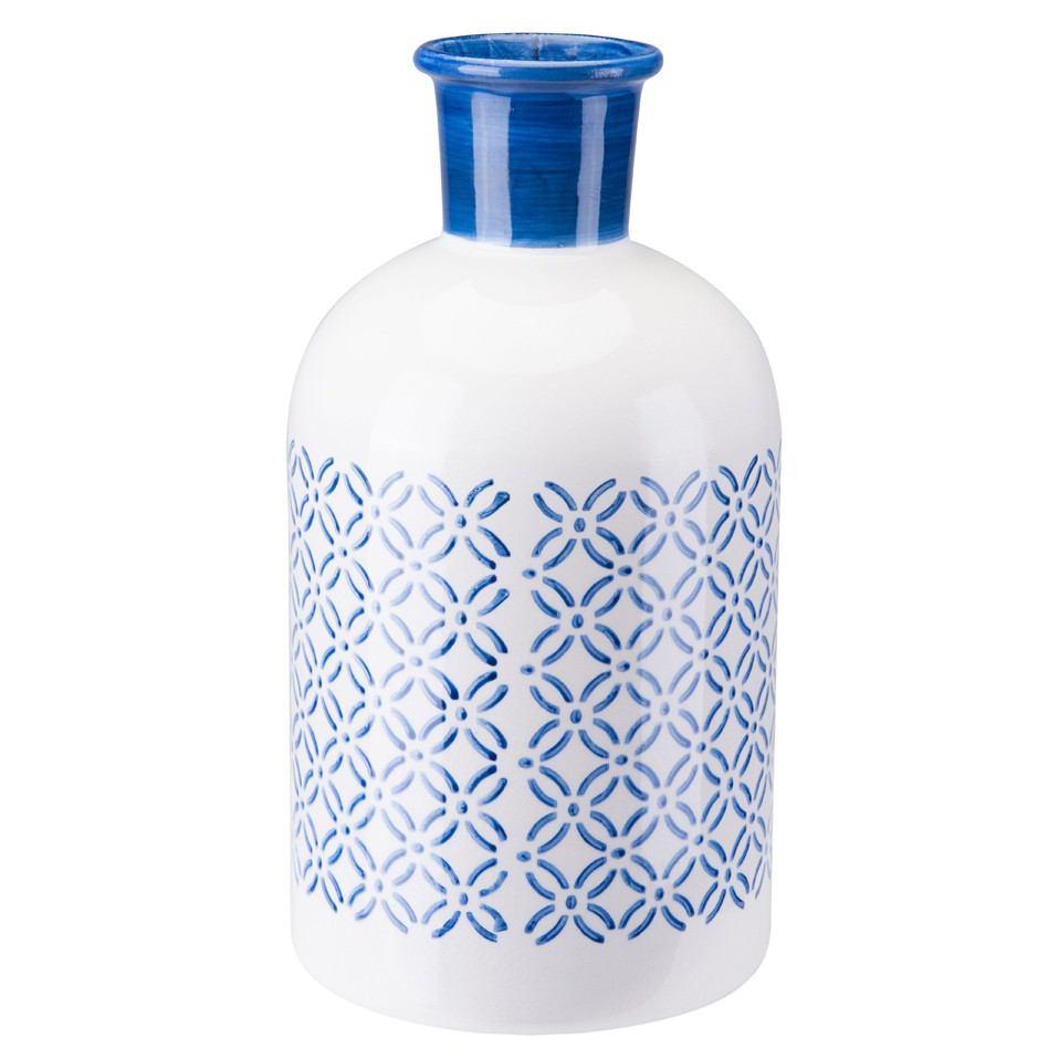 Zuo Bottle Large Steel Blue And White