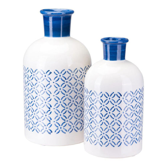 Zuo Bottle Large Steel Blue And White