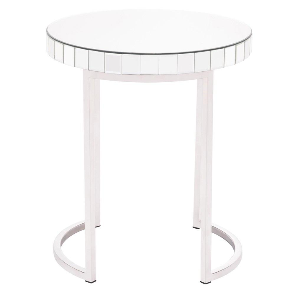 Zuo Mirrored Circular End Table Mirror