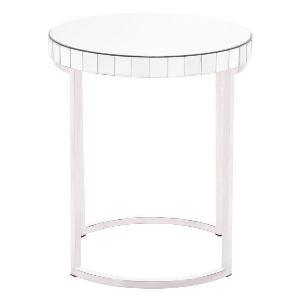 Zuo Mirrored Circular End Table Mirror