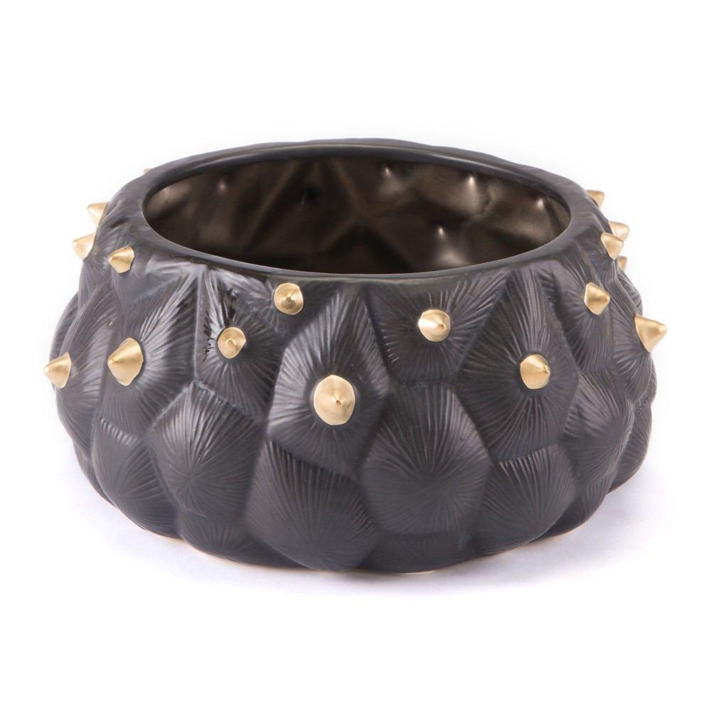 Zuo Black Cactus Bowl - Black & Gold