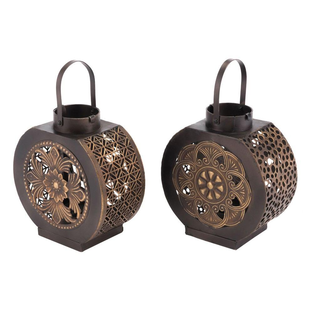 Zuo Leaves Lantern Small Black & Gold