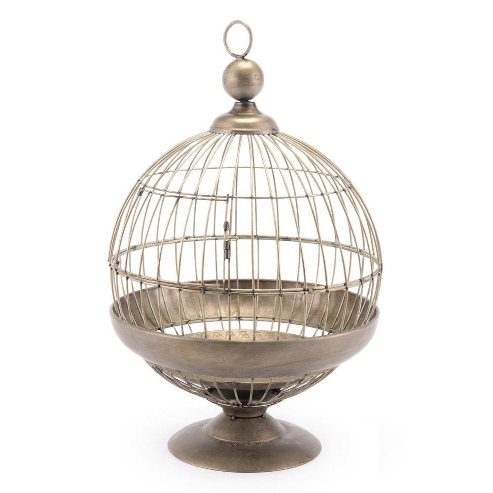 Zuo Round Birdcage Candle Holder Gray