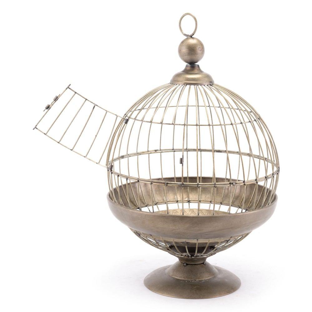 Zuo Round Birdcage Candle Holder Gray