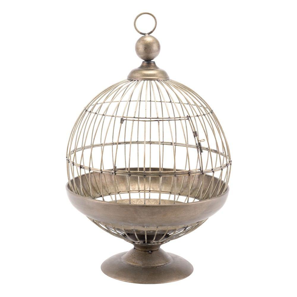 Zuo Round Birdcage Candle Holder Gray